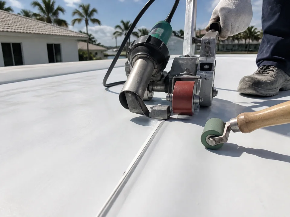 Flat roof installation