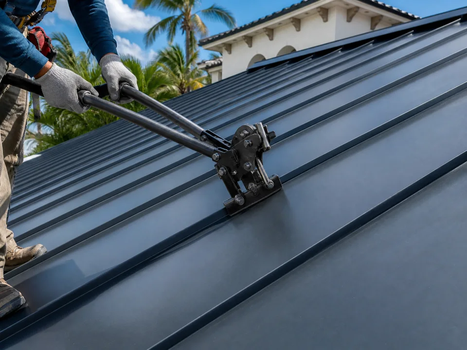 Metal roof installation
