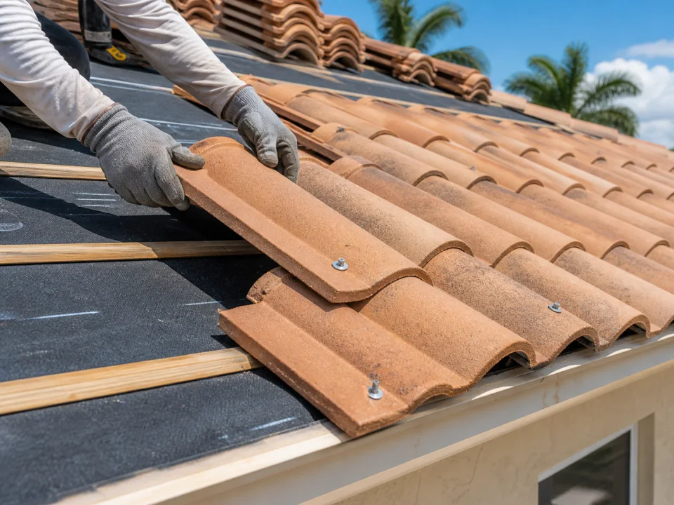 Tile roof installation